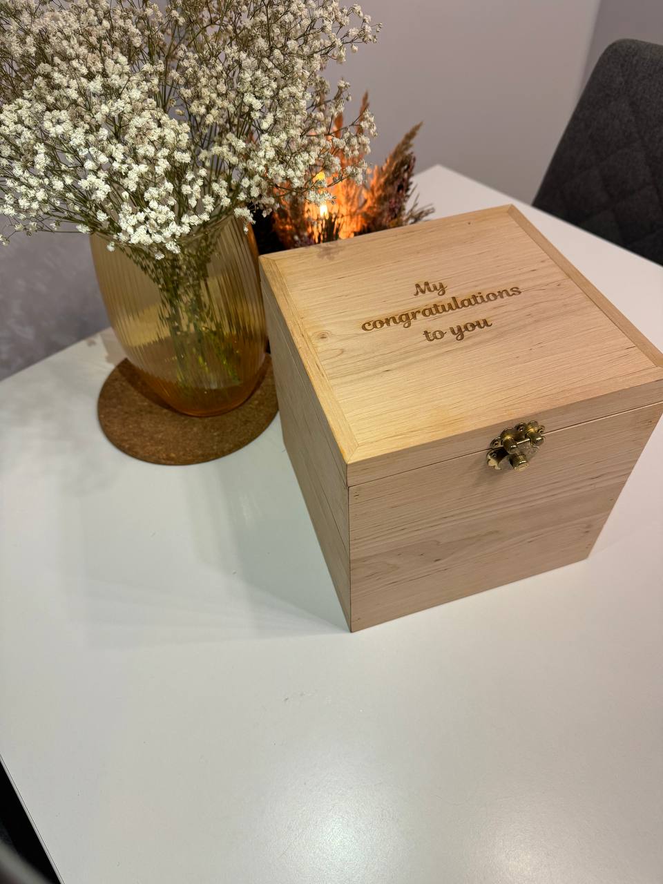 Wooden music box "My congratulations to you"