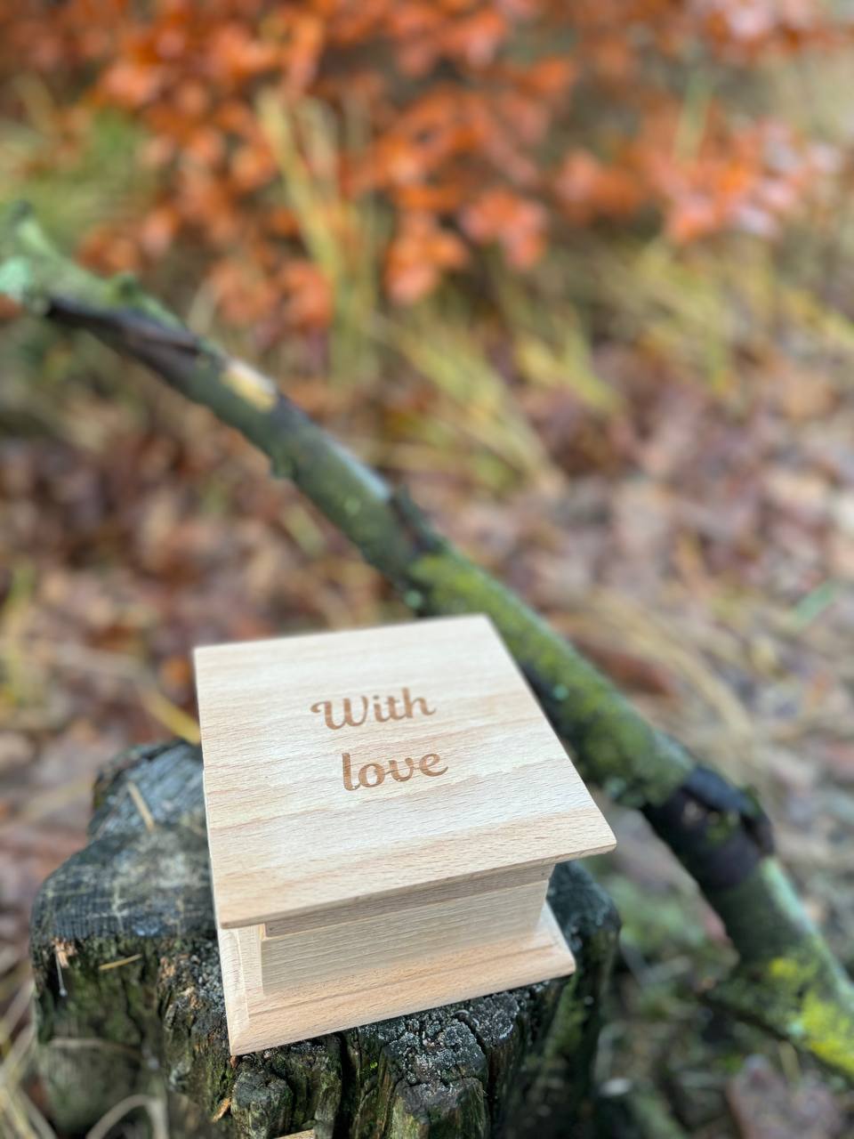 wooden music box "With love"